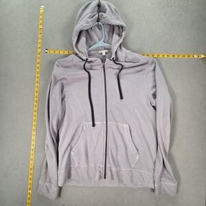 James Perse Vintage French Zip Up Hoodie Mens Medium Gray Jacket